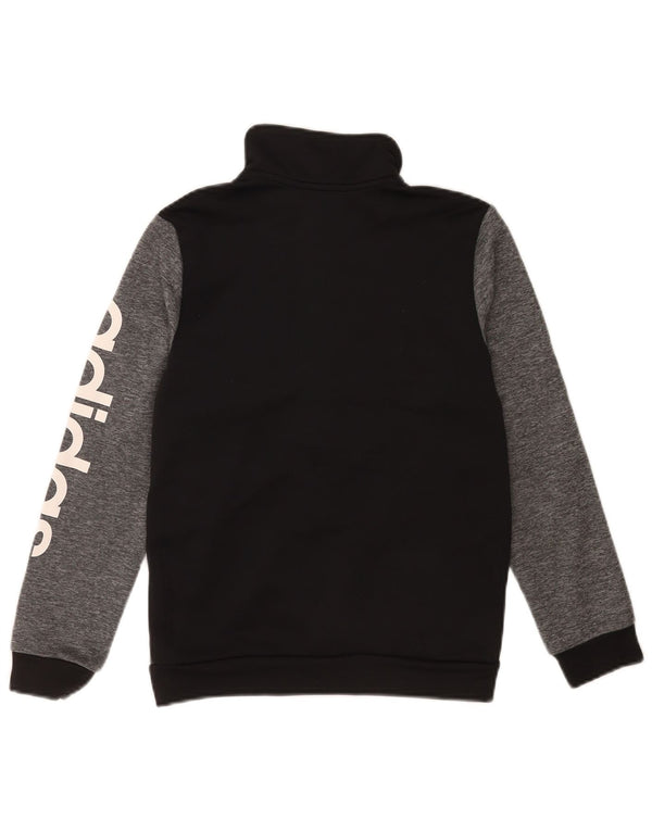 Chłopięca kurtka dresowa Adidas z grafiką, 11-12 lat, czarna, z blokami kolorów