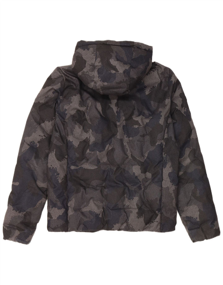 Męska ocieplana kurtka z kapturem Superdry UK 38, średni czarny kamuflaż, poliester