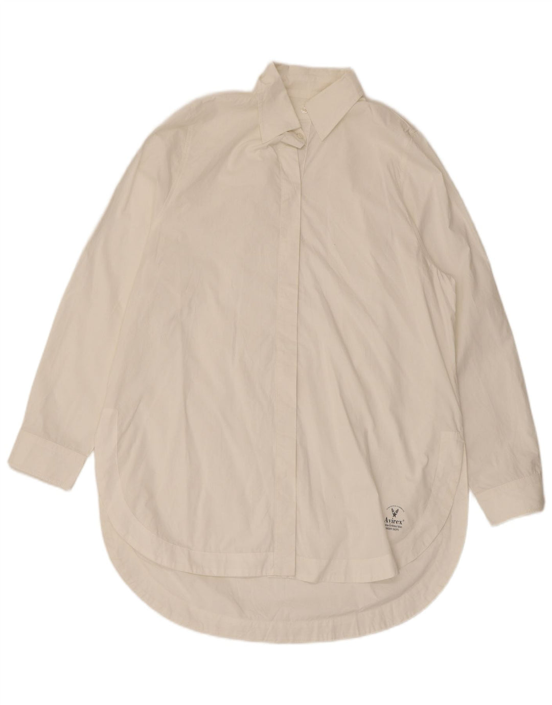 Damska bluzka koszulowa Avirex Longline UK 14 Medium Off White