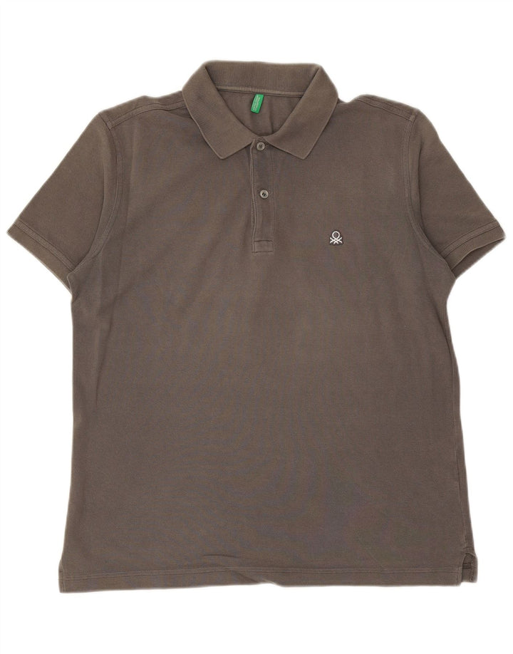 Męska koszulka polo BENETTON, średnioszara