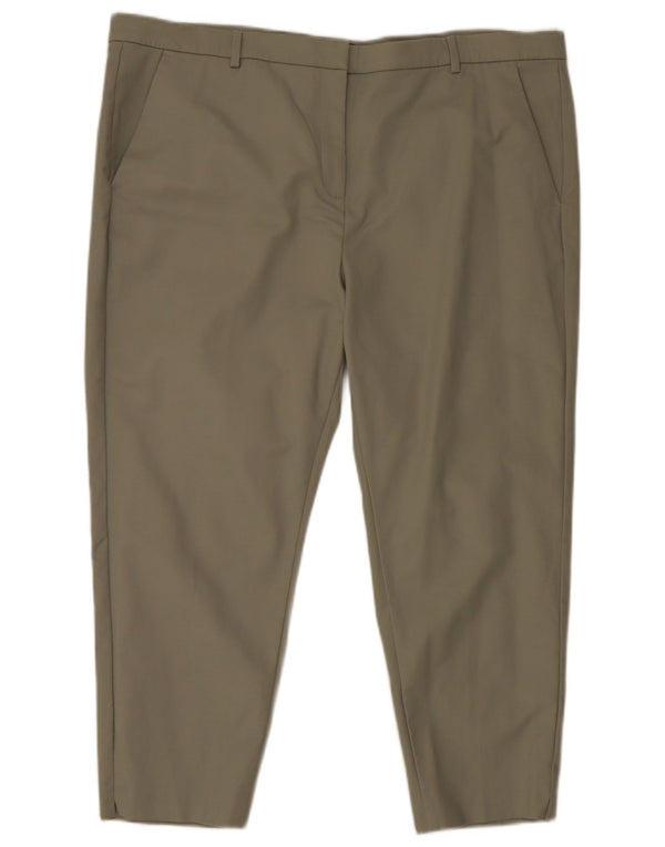 Marks & Spencer Damskie krótkie spodnie chino UK 22 2XL W44 L25 Zielone bawełniane