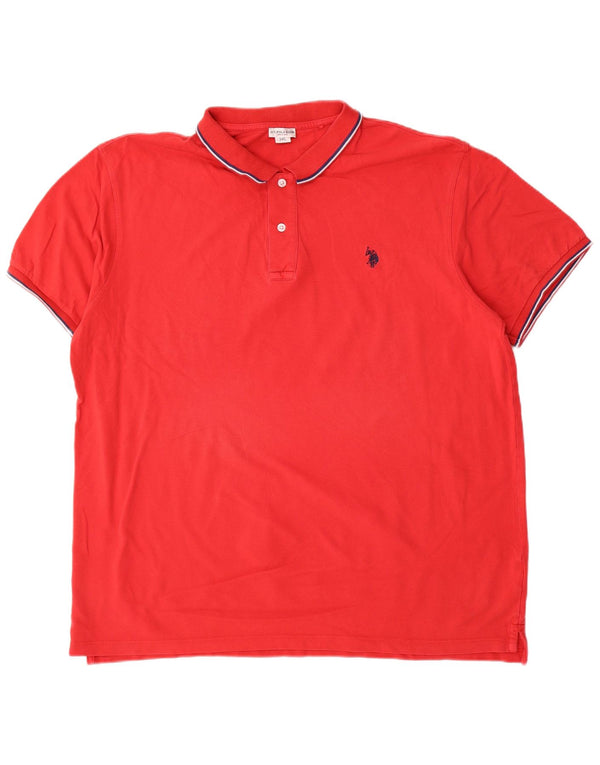 US Polo Assn. Koszula męska 3XL czerwona bawełniana