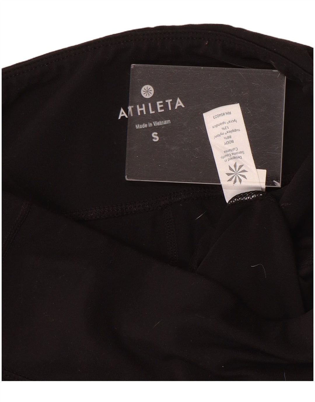 Damskie legginsy Capri ATHLETA UK 10, małe, czarne, nylonowe