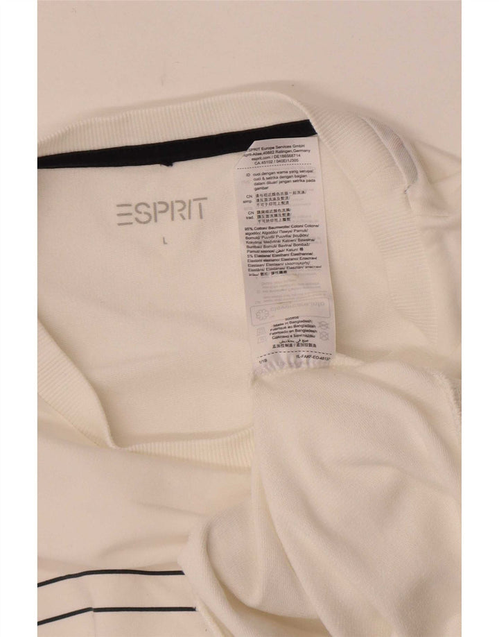 Bluza damska Esprit Jumper UK 16, duża, bawełniana w białe paski