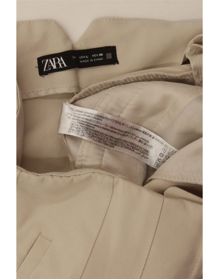 ZARA Womens Tapered Chino Trousers Large W30 L26 Beige Polyester Vintage Zara and Second-Hand Zara from Messina Hembry 