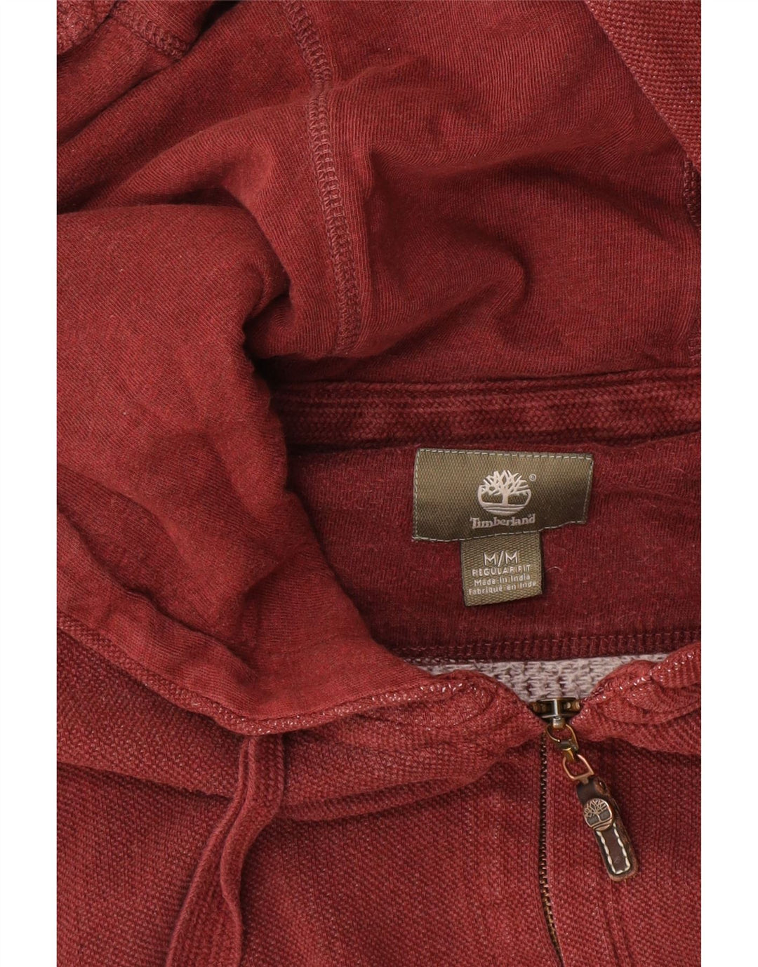 Męski sweter z kapturem i zamkiem błyskawicznym Timberland, średni burgund