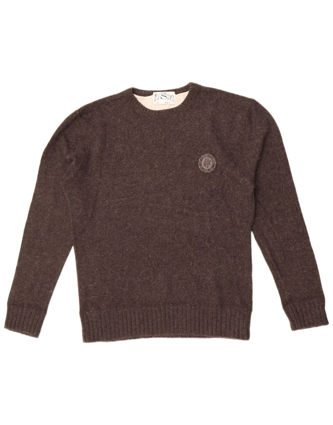 Damski sweter z okrągłym dekoltem Levi's UK 14, średnioszary, bawełniany