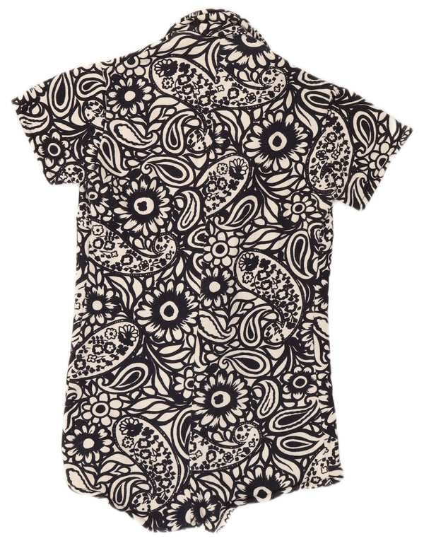 Vintage Womens Bodysuit IT 44 Medium Black Paisley