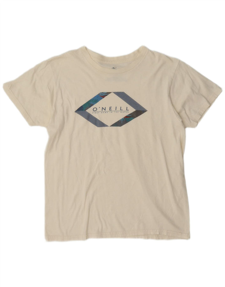 Męski T-shirt z grafiką O'Neill o standardowym kroju, średni, złamanej bieli, bawełniany