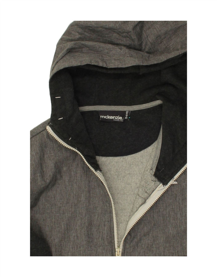 MCKENZIE Boys Hooded Bomber Jacket 13-14 Years Grey Colourblock Cotton Vintage Mckenzie and Second-Hand Mckenzie from Messina Hembry 