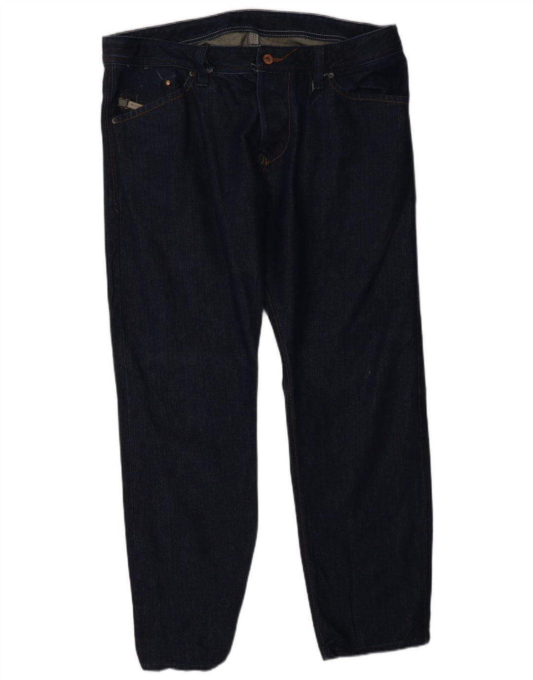 DIESEL Męskie proste dżinsy W34 L28 Granatowa bawełna