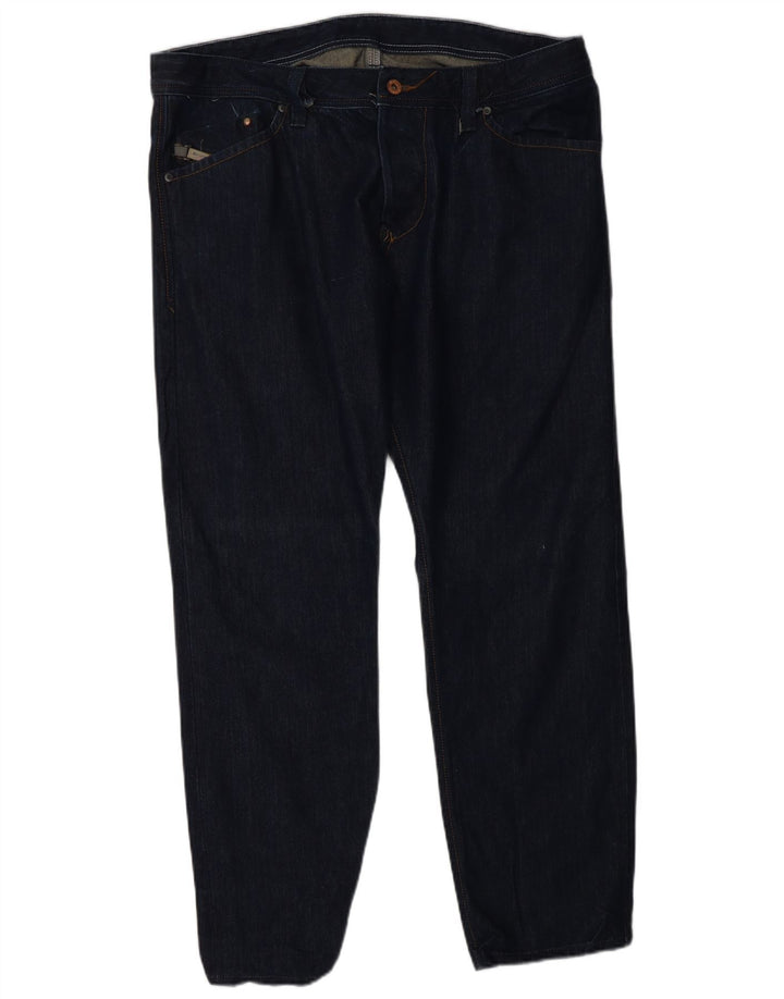 DIESEL Męskie proste dżinsy W34 L28 Granatowa bawełna