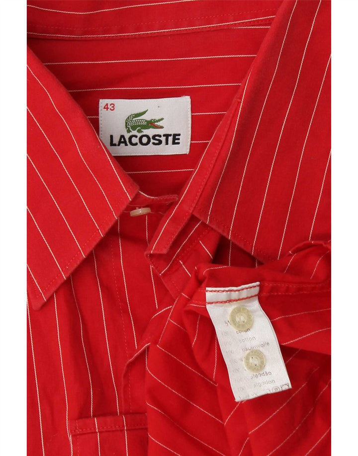 Koszula męska Lacoste rozmiar 43, duża, bawełniana w czerwone paski