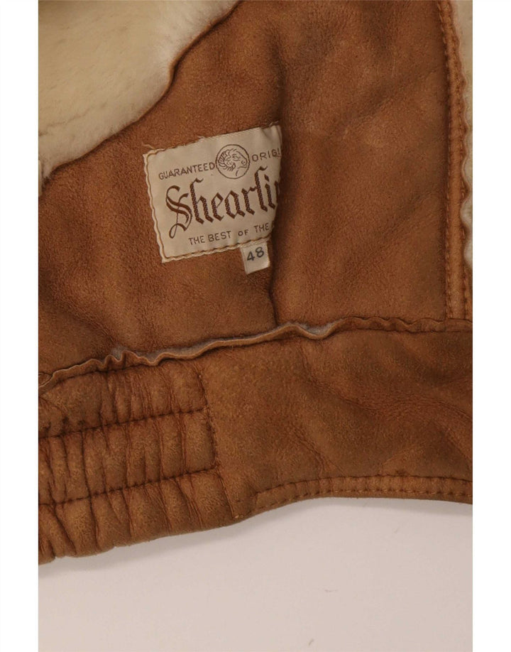 Vintage męska kurtka shearling IT 48 średni beż