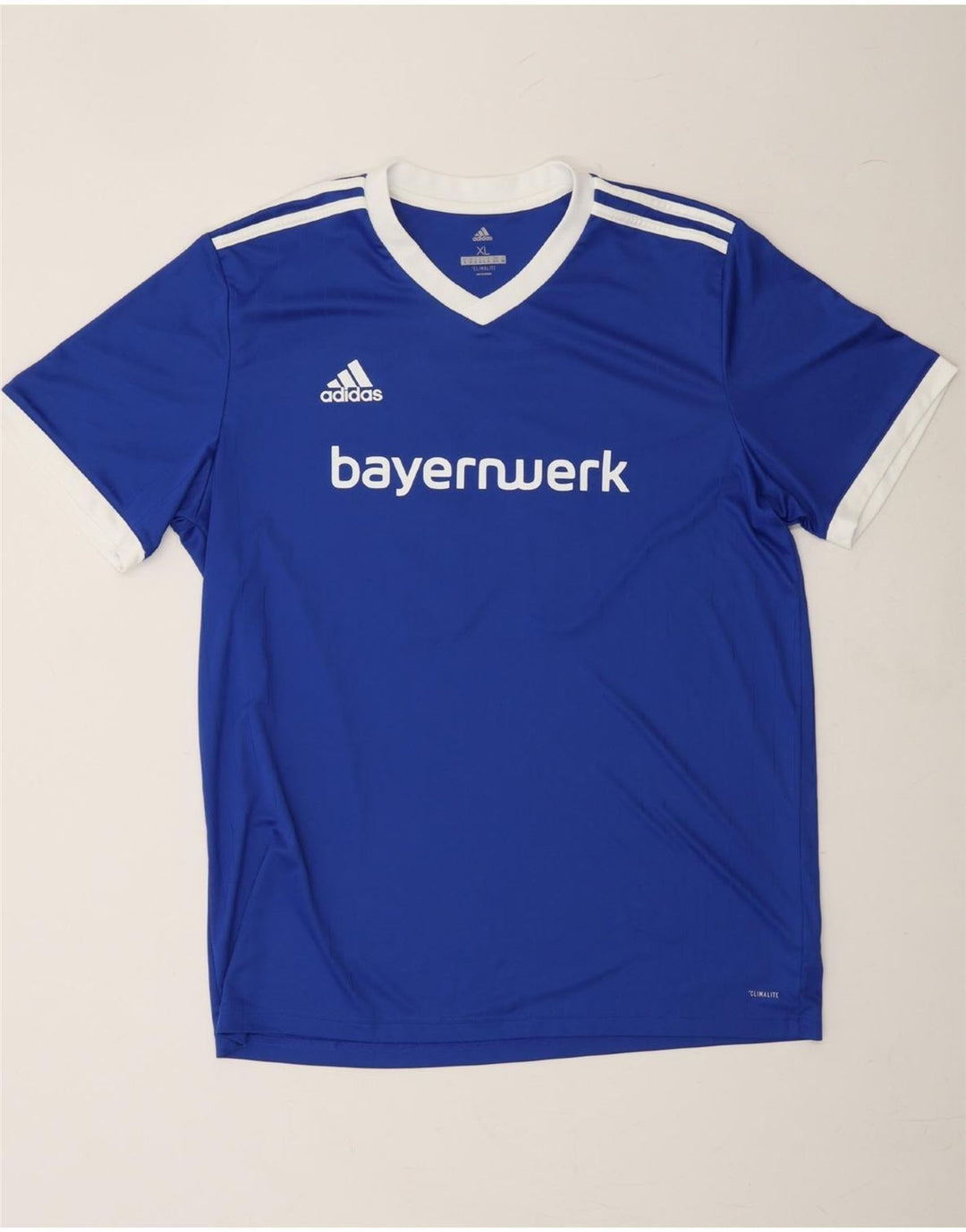 ADIDAS Mens Climalite Graphic T-Shirt Top XL Blue Polyester Vintage Adidas and Second-Hand Adidas from Messina Hembry 