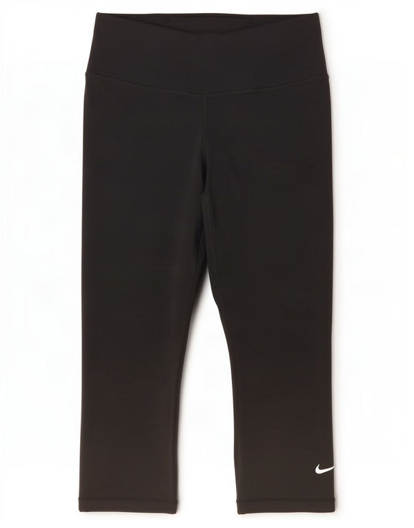 Damskie legginsy Nike Dri Fit Capri UK 8, małe, czarne, poliestrowe