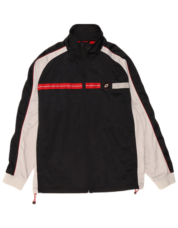 Męska bluza dresowa Lotto XL Czarny poliester z blokami kolorów