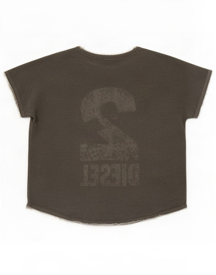 Damska koszulka oversize Diesel z grafiką Top UK 10 Small Grey Rayon