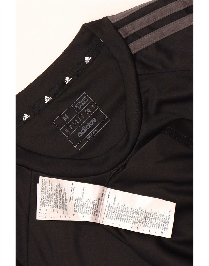 T-shirt męski Adidas Aeroready o regularnym kroju, średni czarny poliester