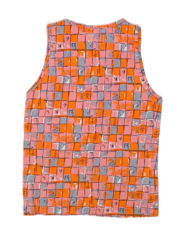 VINTAGE Womens Vest Top UK 10 Small Pink Check Vintage Vintage and Second-Hand Vintage from Messina Hembry 