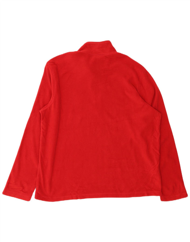 EDDIE BAUER Męski sweter polarowy XL z zamkiem błyskawicznym, czerwony, poliester