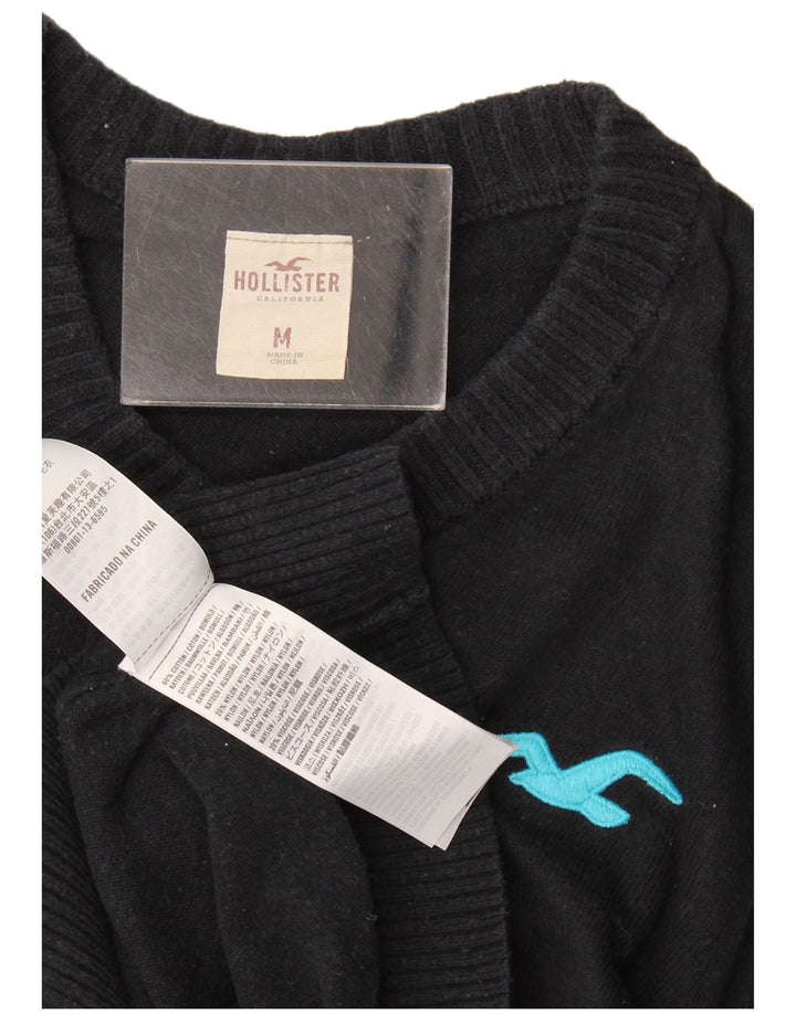 Męski sweter Hollister z dekoltem w kształcie litery V, średni granatowy, bawełniany