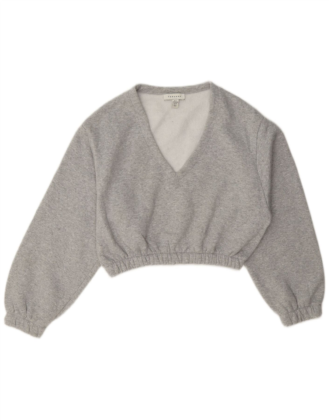 Topshop Damski sweter typu Crop Oversize UK 10, mały, szary poliester