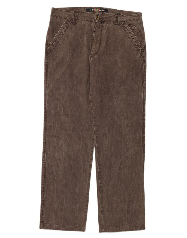 Navigare Mens Straight Jeans IT 52 XL W36 L32 Brown Cotton