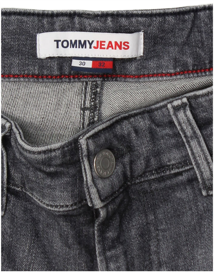 Męskie jeansy slim fit TOMMY HILFIGER W30 L32 Szara bawełna