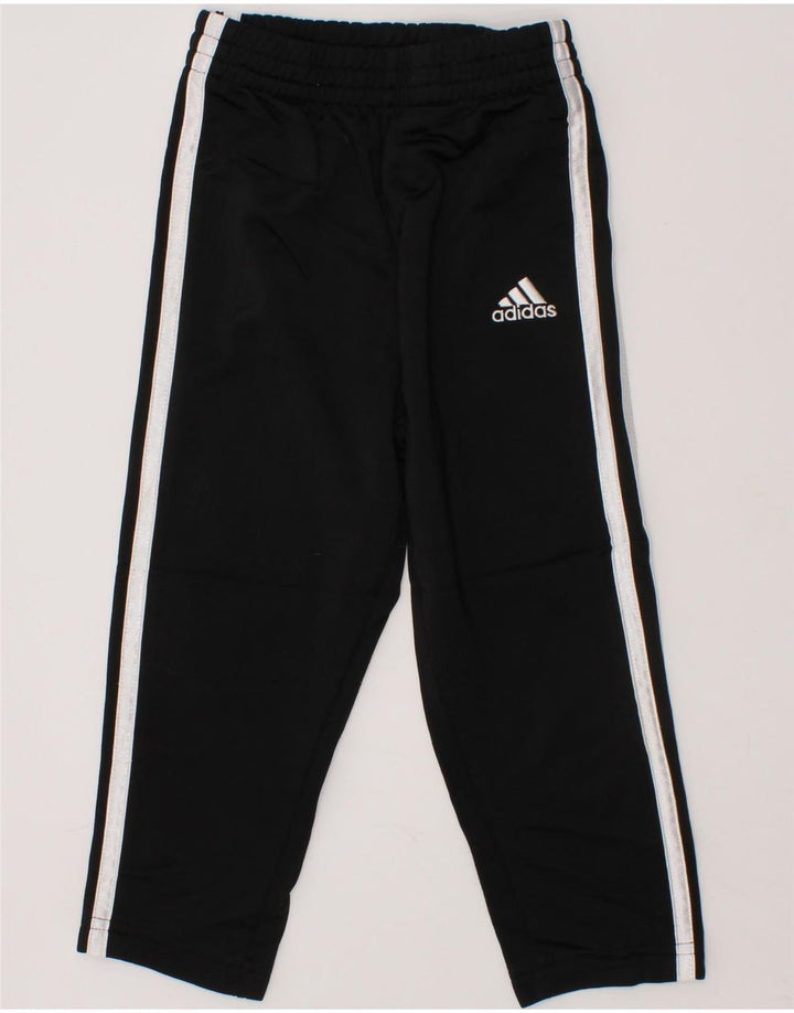 ADIDAS Boys Tracksuit Trousers 2-3 Years Black Polyester Vintage Adidas and Second-Hand Adidas from Messina Hembry 