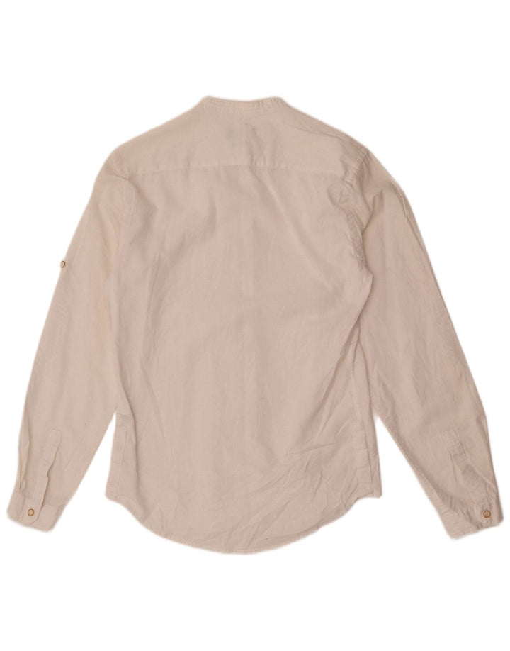 Koszula męska Zara Slim Fit, mała, biała, lniana