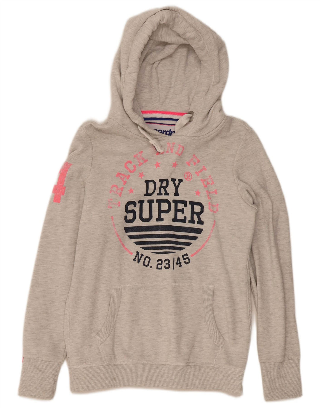 Męski sweter z kapturem Superdry z grafiką, średnioszary, bawełniany
