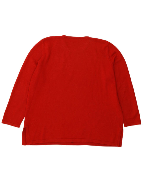 Sweter damski Country Casuals z okrągłym dekoltem UK 14, duży czerwony