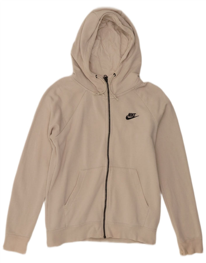 Męski sweter z kapturem i zamkiem błyskawicznym Nike, mały, beżowy, bawełniany