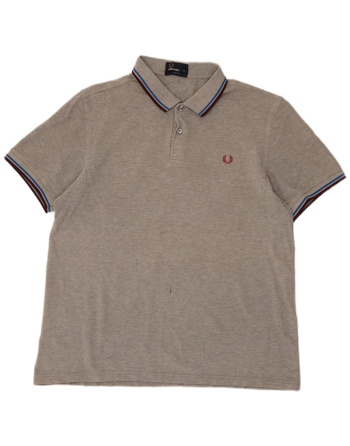 Męska koszulka polo slim fit Fred Perry XL, szara bawełna