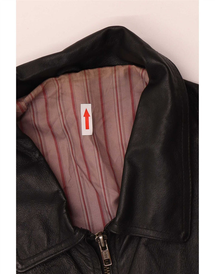 Vintage męska skórzana kurtka UK 42 XL czarna skóra