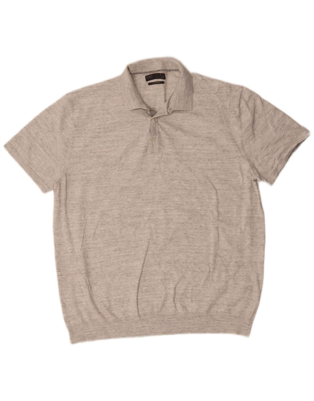 Męska koszulka polo Marks & Spencer XL, szara, bawełniana w plamki