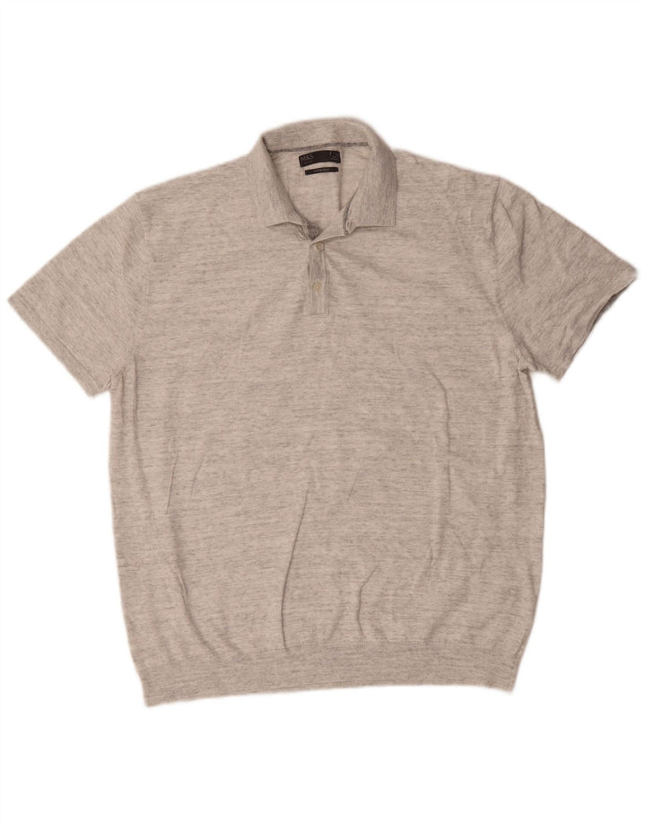 Męska koszulka polo Marks & Spencer XL, szara, bawełniana w plamki