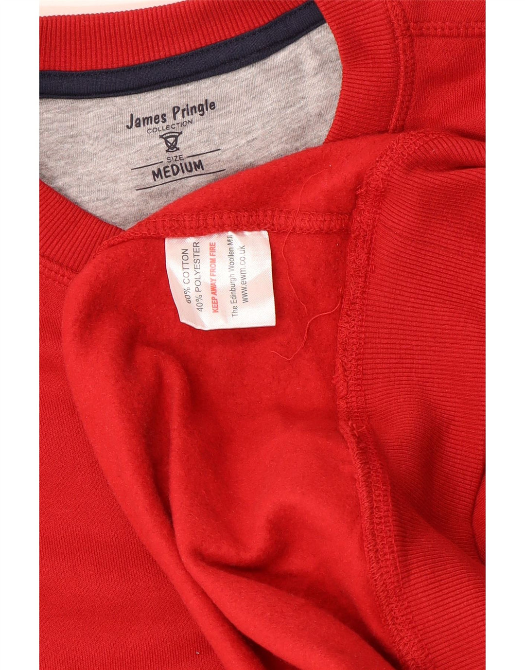 Męska bluza dresowa James Pringle, średnio czerwona, bawełniana