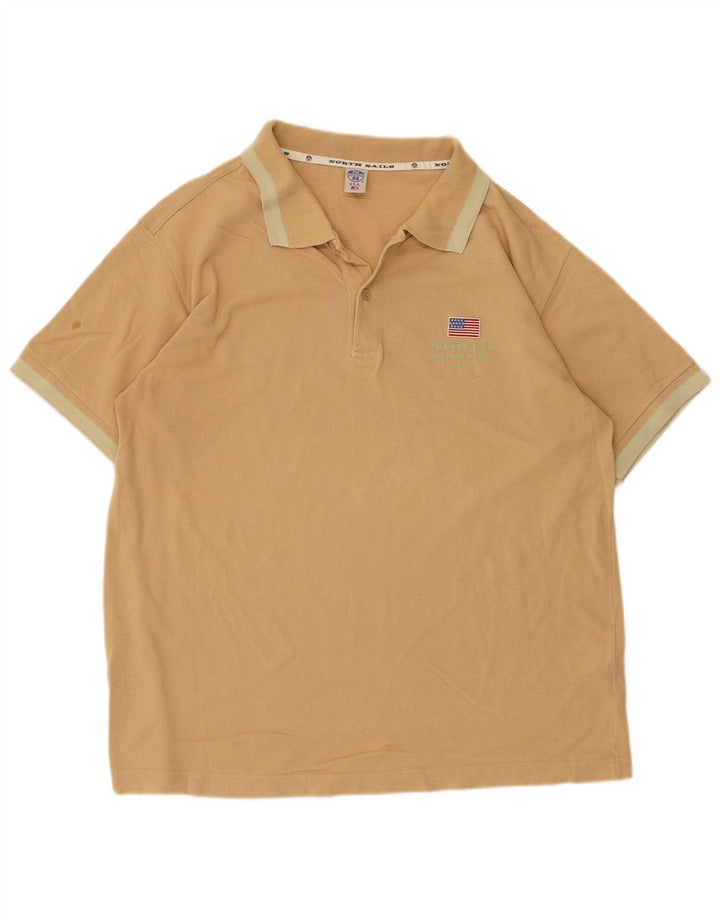 Męska koszulka polo North Sails, średnio beżowa, bawełniana