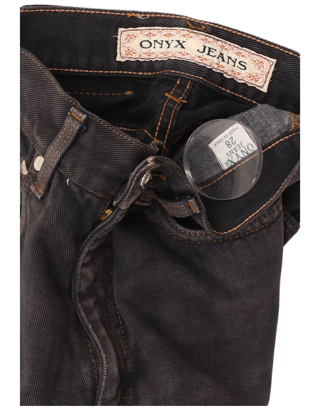 Damskie jeansy zwężane Onyx W28 L31 Czarna bawełna