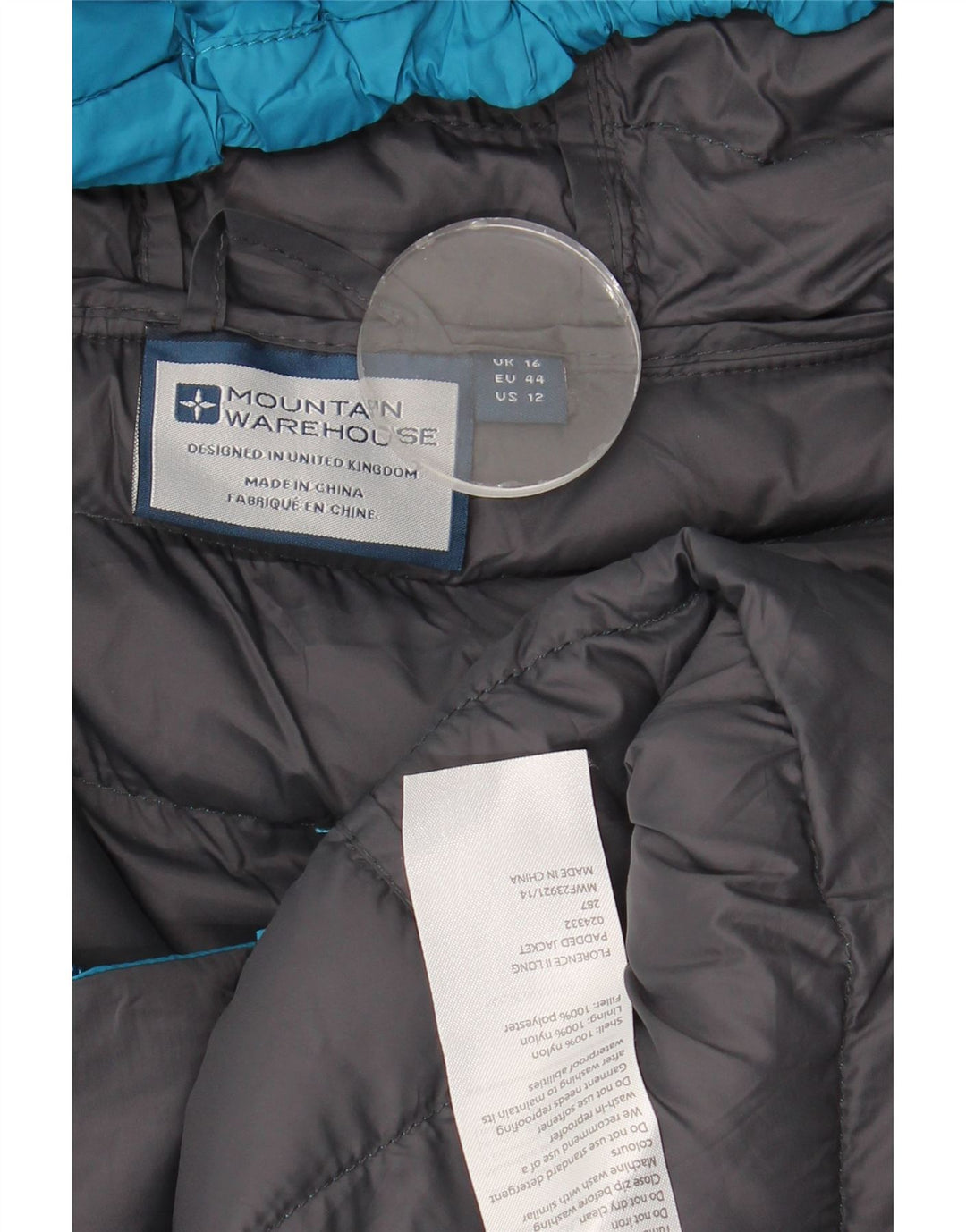 Damski ocieplany płaszcz Mountain Warehouse UK 16, duży, niebieski nylon