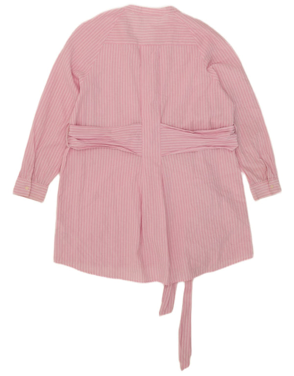 Damska sukienka koszulowa oversize Zara UK 10, mała, różowa, bawełniana w prążki