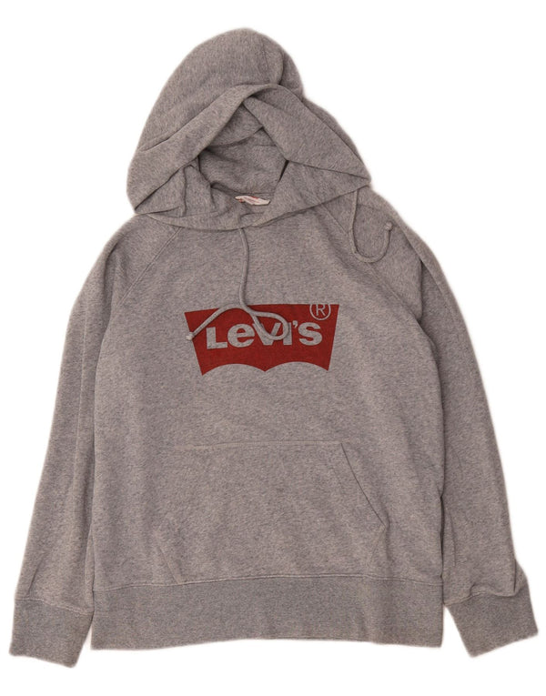 Męski sweter z kapturem i grafiką Levi's XS Szary, nakrapiany bawełniany