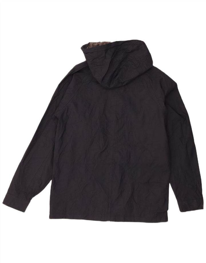 Męska kurtka przeciwdeszczowa z kapturem Jack & Jones UK 40, duża, granatowa, nylonowa