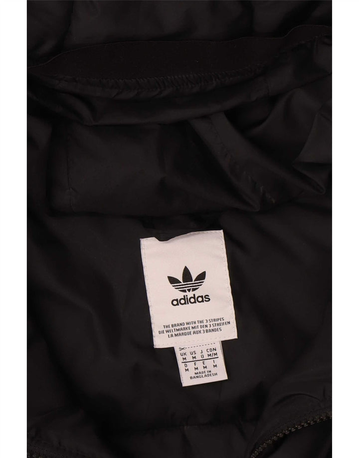 Męska wyściełana kurtka z kapturem Adidas, średni czarny poliester