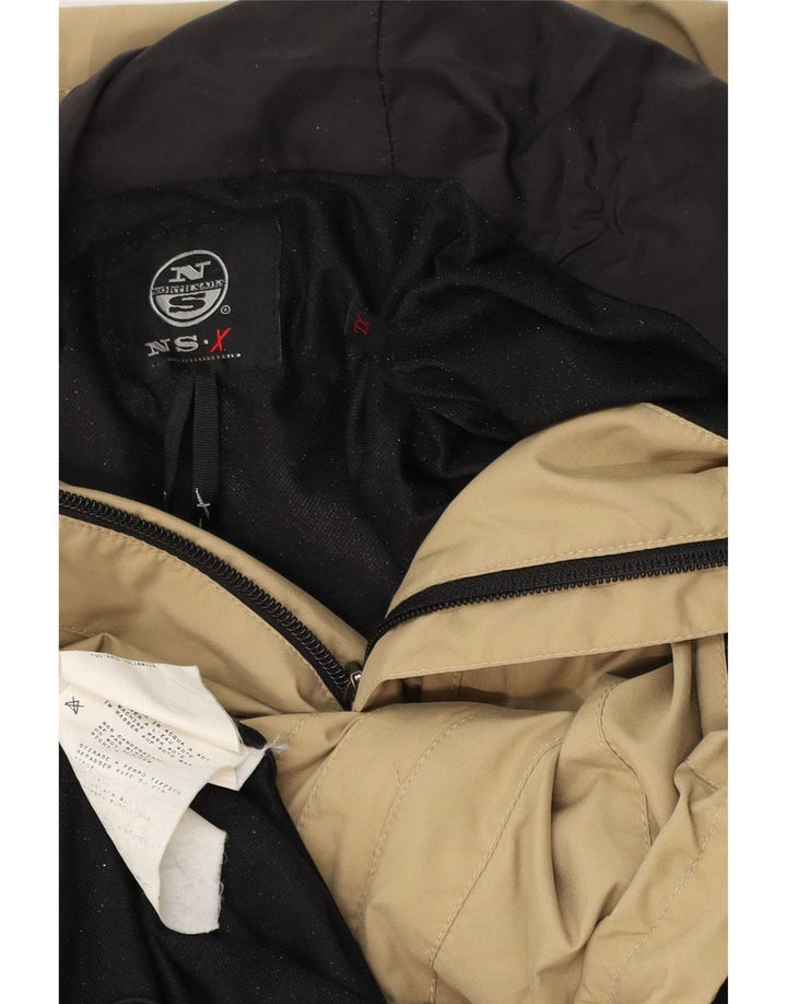 Męska kurtka przeciwdeszczowa z kapturem North Sails UK 42 XL, beżowy poliamid