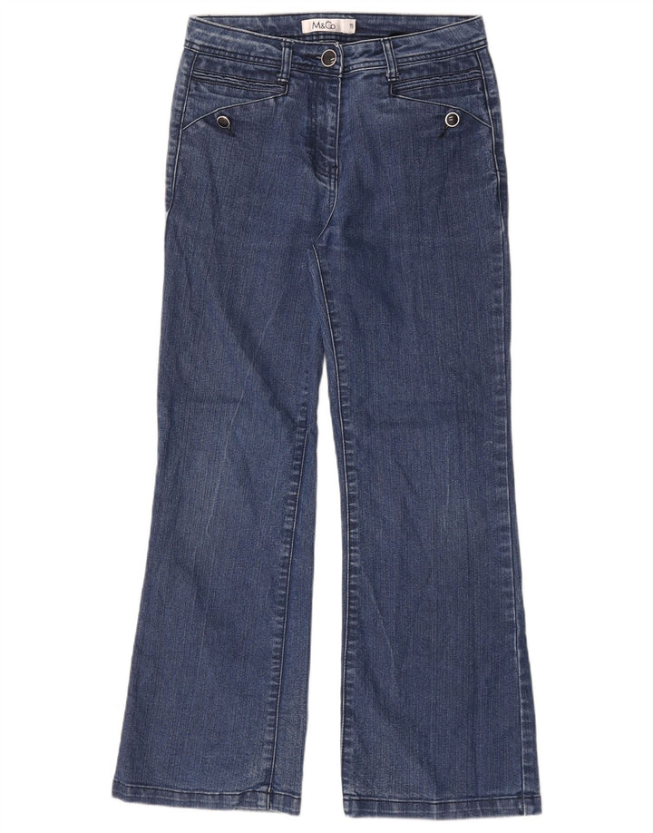 Damskie jeansy Bootcut M&Co UK 10 Small W28 L28 Niebieska wiskoza
