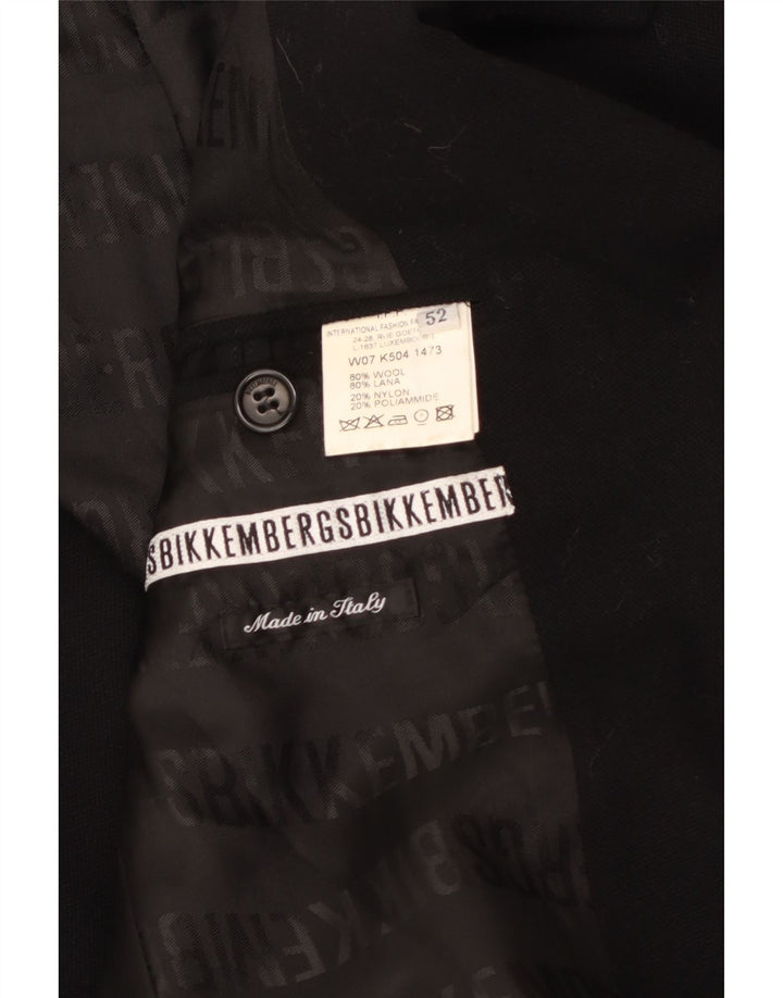 Płaszcz męski Bikkembergs IT 52 XL, czarna wełna