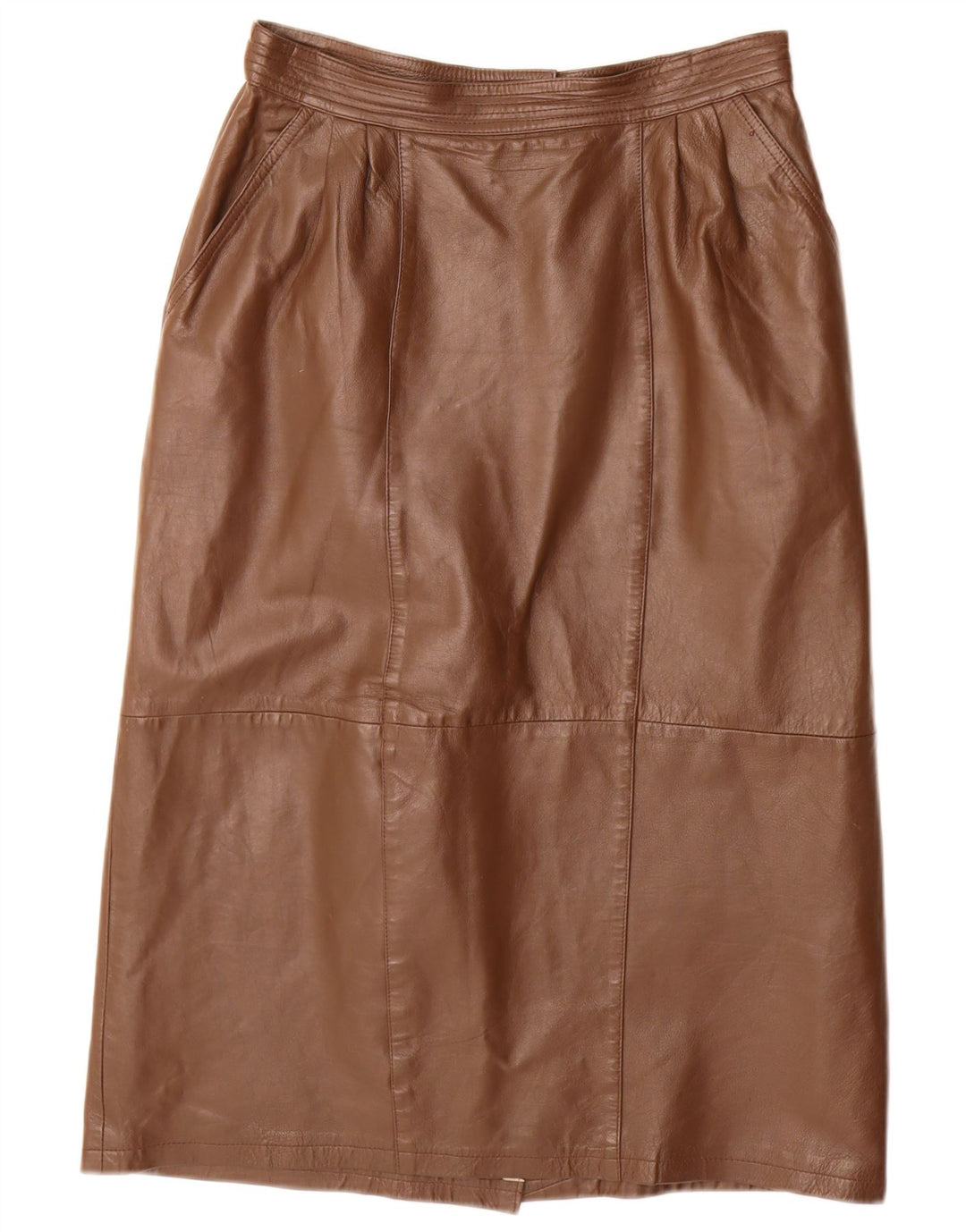 Damska spódnica ołówkowa VINTAGE IT 40 Small W28 Brązowa Skóra